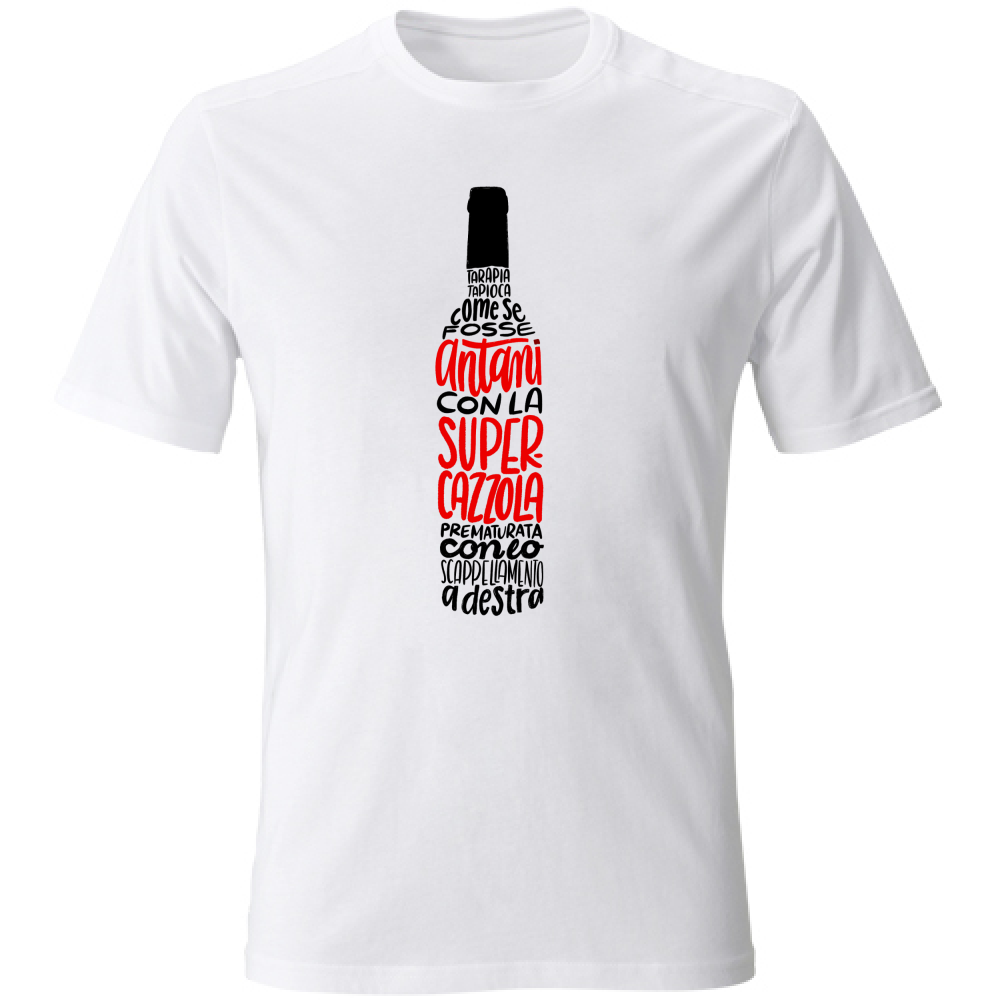 T-Shirt Unisex SUPERCAZZOLA WINE BIANCO