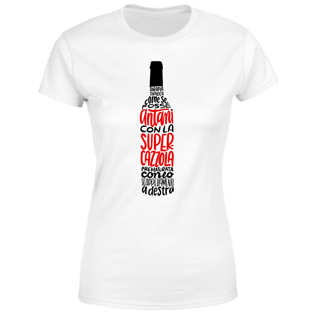 T-Shirt Donna SUPERCAZZOLA WINE BIANCO