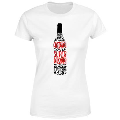 T-Shirt Donna SUPERCAZZOLA WINE BIANCO