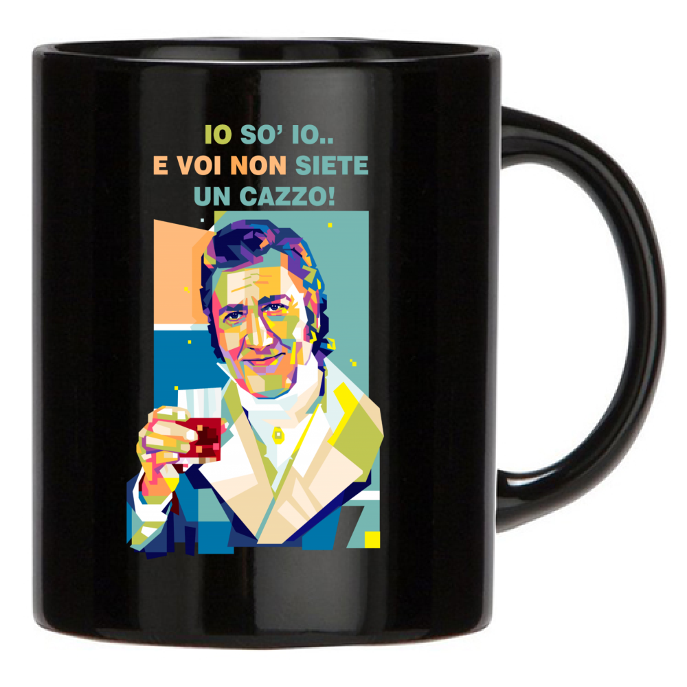 Tazza Nera IL MARCHESE DEL GRILLO SCRITTA